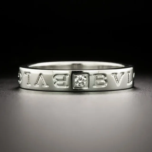 Bvlgari Estate 18K Wedding Band, Size 8 1/4 from Lang Antiques