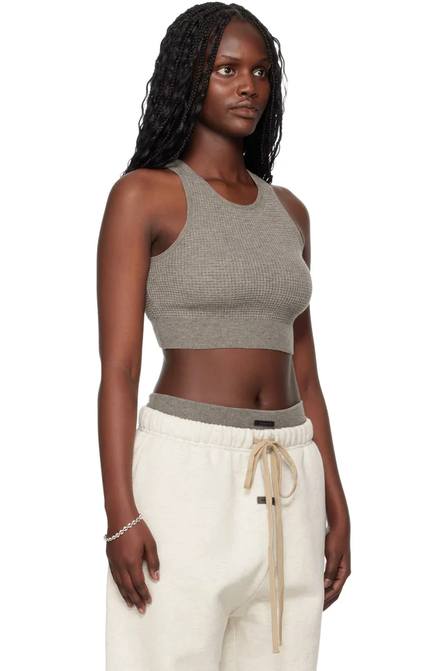 Fear of God ESSENTIALS Brown Holiday Waffle Sport Tank Top, photo 2 of 4 from SSENSE