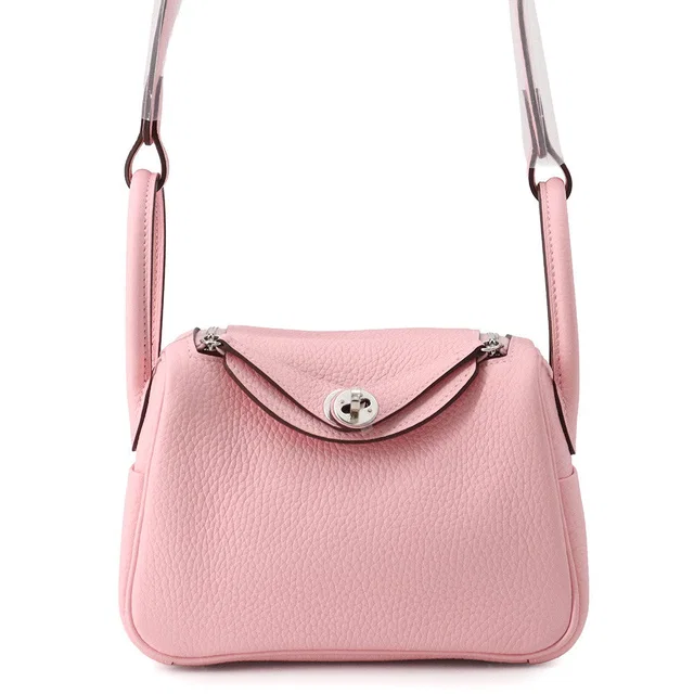 Hermès Lindy Verso Rose Sakura/Grisper Taurillon Clemence Size Mini in Pink Clemence leather from GALLERY RARE