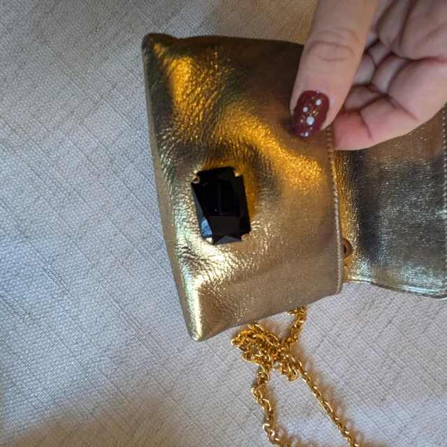 Judith Leiber Stunning Gold Crystal And Leather Evening Bag in gold Leather from Poshmark, photo 6 of 9