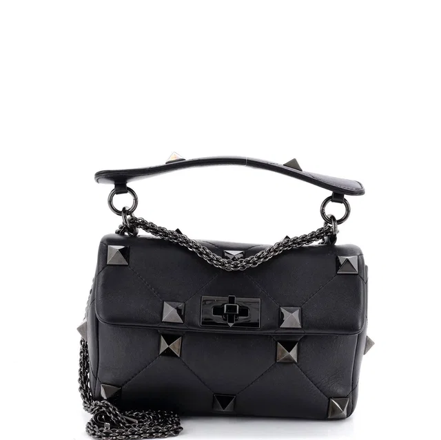 Valentino Garavani Medium Roman Stud Flap Bag Quilted Leather in black Leather from Poshmark