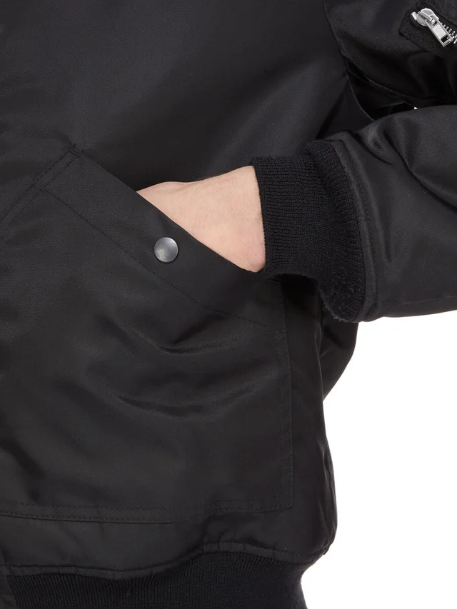 Rick Owens Drkshdw RICK OWENS FW26 TOWER FLYERS JKT IN BLACK NYLON TWILL, photo 3 of 5 from SENSER