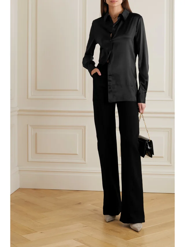 TOM FORD Silk and Lyocell-blend satin shirt in Black, photo 2 of 2 from NET-A-PORTER (Canada)