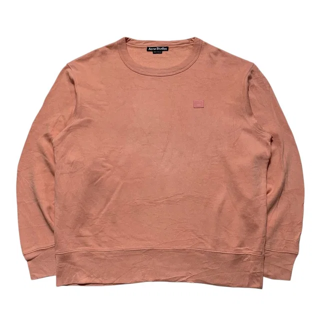 Acne Studios Face Patch Sweetshirt in orange from Grailed