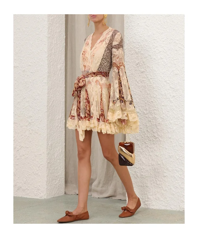 Zimmermann Valiant Panelled Wrap Mini Dress, photo 4 of 8 from SENSER