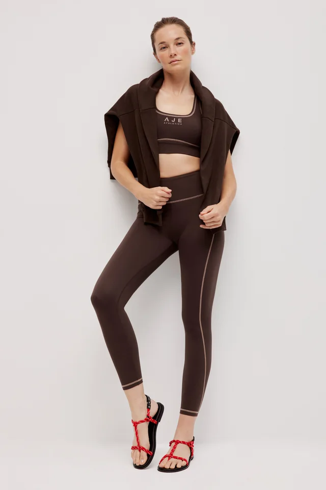 Athletica Contrast Sports Bra 330 in Brown from Aje, photo 1 of 1