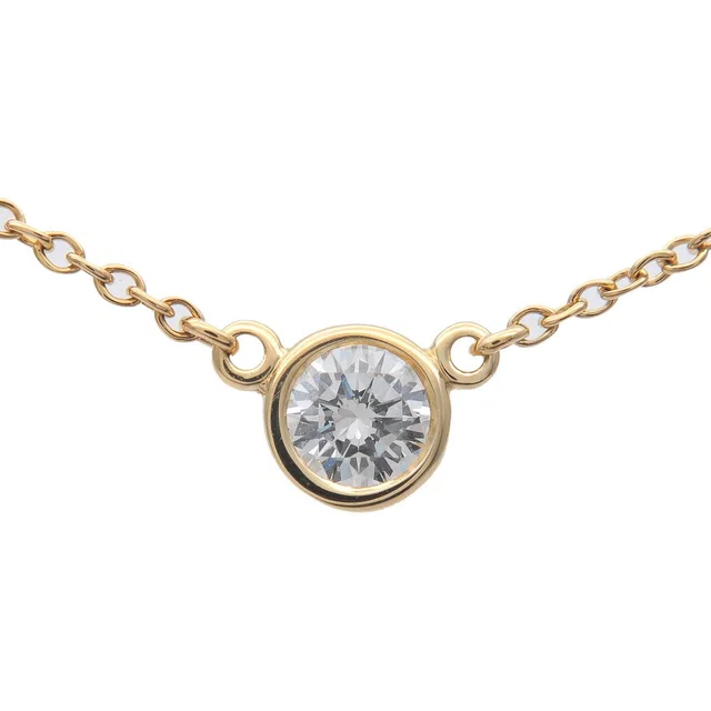 By The Yard 1P Diamond Necklace 0.14ct K18 Yellow Gold Used F/S | Tiffany&Co. | Buy at in Yellow from Truefacet