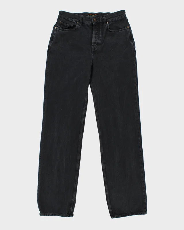 FW2023 Saint Laurent D64 Black Mid-Rise Button Fly Classic Cut Straight Leg Denim Jeans - W32… in Black Denim from Rokit Vintage