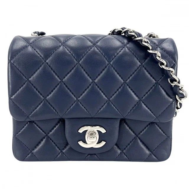 Chanel Shoulder Bag Mini Quilted Turnlock Single Chain Flap Crossbody CC Logo in Caviar leather from The Reluxe