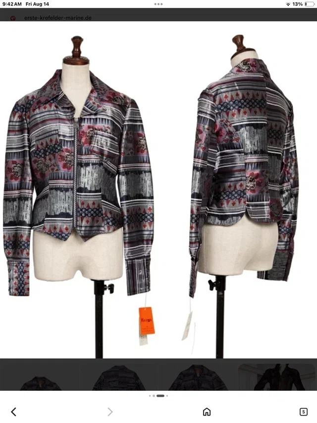 Christian Lacroix Multicolor Patterned Cropped Blazer In Gray And Pink in gray|pink from Poshmark