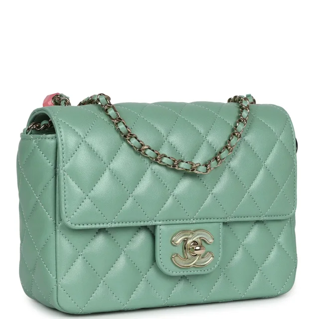 Chanel Candy Heart Mini Flap Bag Turquoise Lambskin Enamel and Light Gold Hardware in Blue Lambskin from Madison Avenue Couture, photo 2 of 13