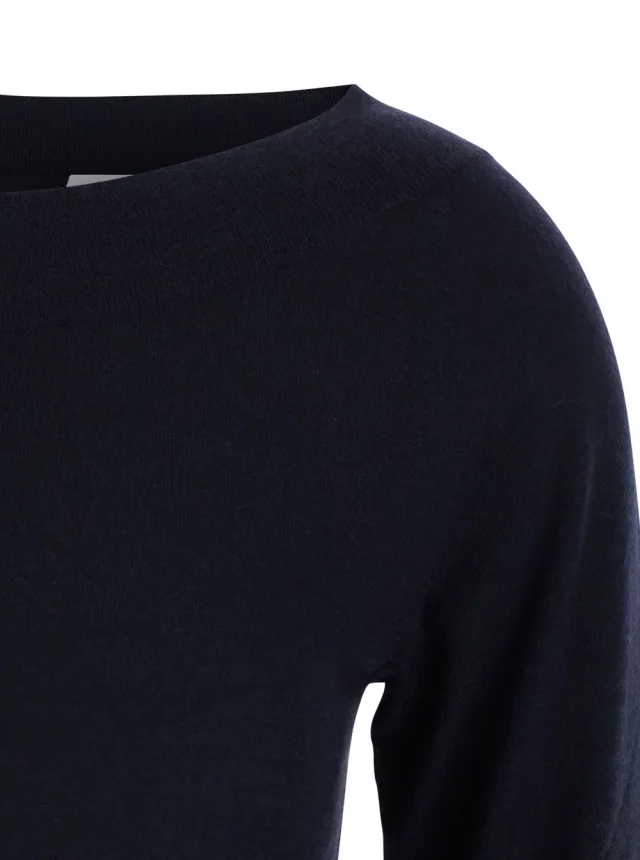 Max mara 'Faretra' Blue Sweater with Boat Neck in Cashmere Woman in Blue 100% Cashmere, photo 5 of 7 from Gaudenzi Boutique