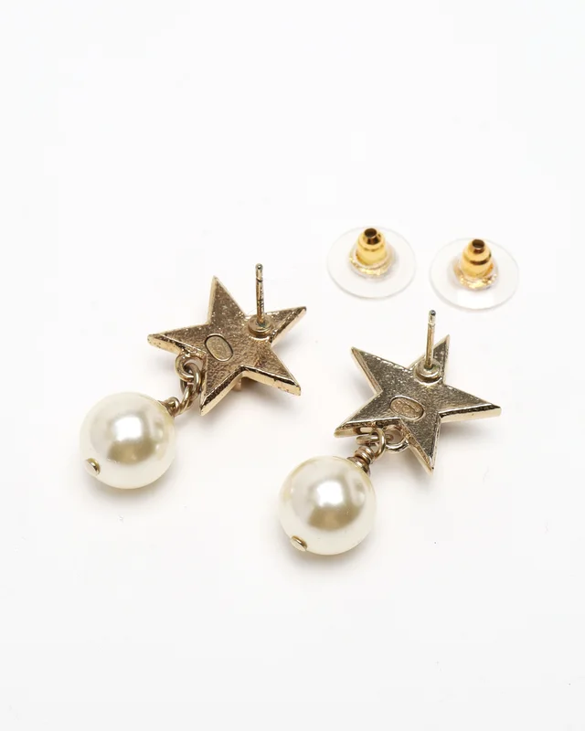 Chanel Coco Mark Pearl Dangling Earrings from A Retro Tale, photo 2 of 2