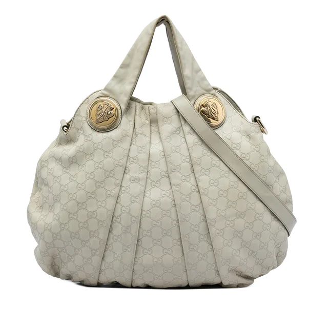Brown Gucci Large Guccissima Hysteria Satchel in Brown Leather from Designer Revival