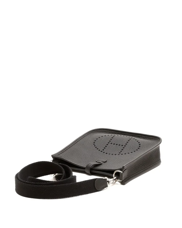 Hermès Evelyne 16 TPM Taurillion Clemence Black Bag in Black Clemence leather from A Retro Tale, photo 4 of 9