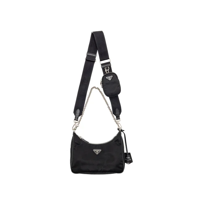 Prada Re-Edition 2005 Re-Nylon bag Recycled Polyamide Black SHW in Black Nylon from EMIER