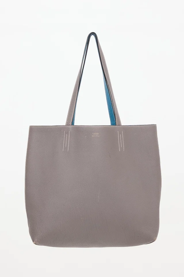 Hermès Etain Clemence Double Sens 45 Bag in Taupe Clemence leather from VSP Consignment
