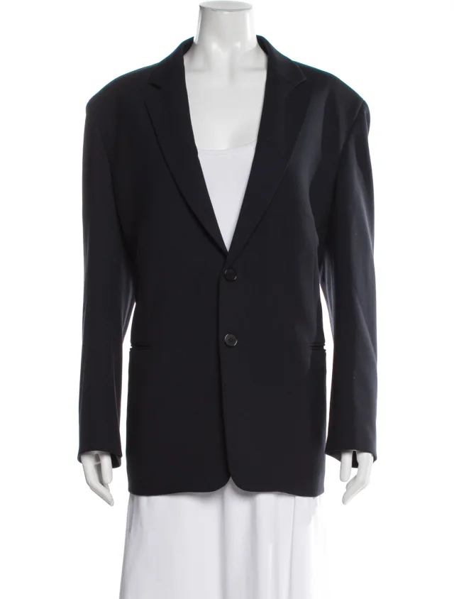 The Row Virgin Wool Blazer in blue Wool from The RealReal