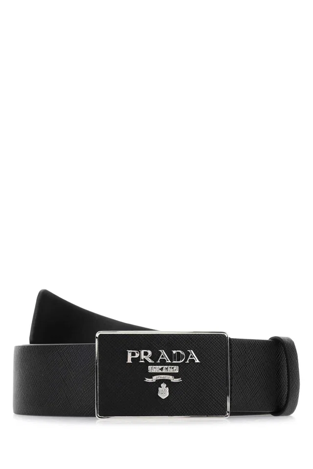 Prada Belt — Black Vitello in Black Calfskin from HEWI