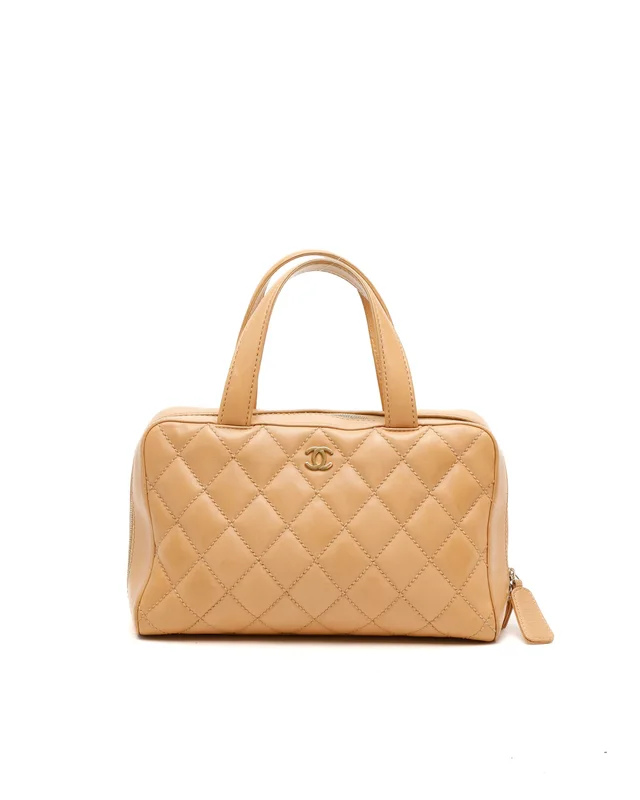 Chanel CC Wild Stitch Surpique Bowler Bag in Leather from A Retro Tale