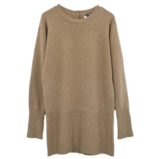 Chanel 1994 Sweater Top Brown #40 in Brown Cashmere from AMORE Vintage Tokyo