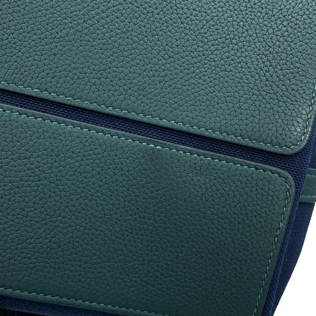 Hermès Fool Toe R.M.S 12H Blue Marine/Vert Moyen/Blue Orange Toile Military Togo Leather in Navy Togo leather from GALLERY RARE, photo 7 of 17
