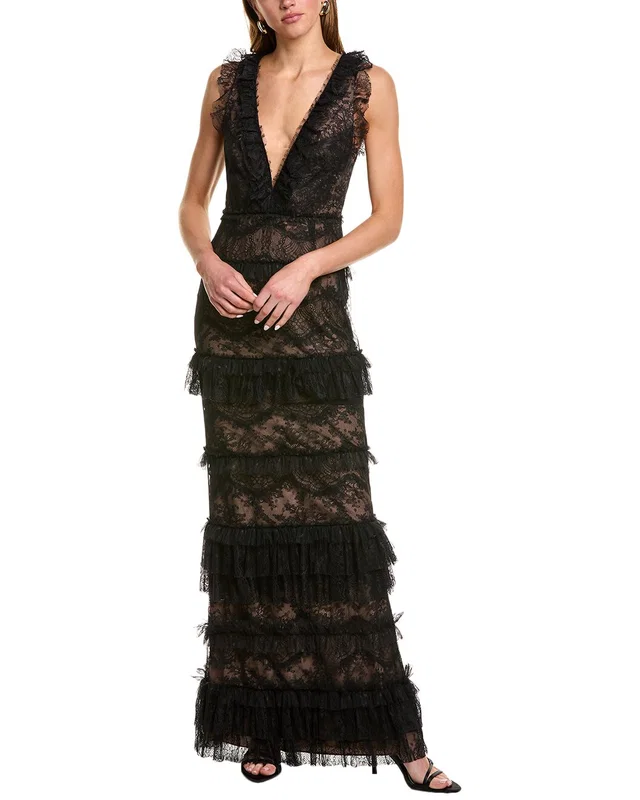 Marchesa Notte Chantilly Lace Gown, image 1 of 1 from Rue La La