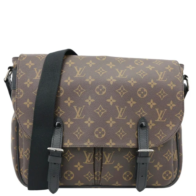 Louis Vuitton Christopher Monogram Macassar Messenger Bag Black in Black Canvas from Dallas Designer Handbags