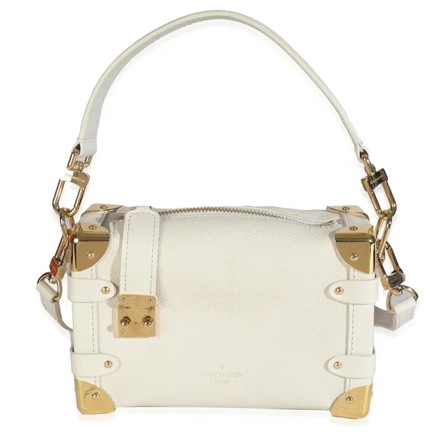 Louis Vuitton Chalk Grained Calfskin Side Trunk PM in Caviar leather from myGemma