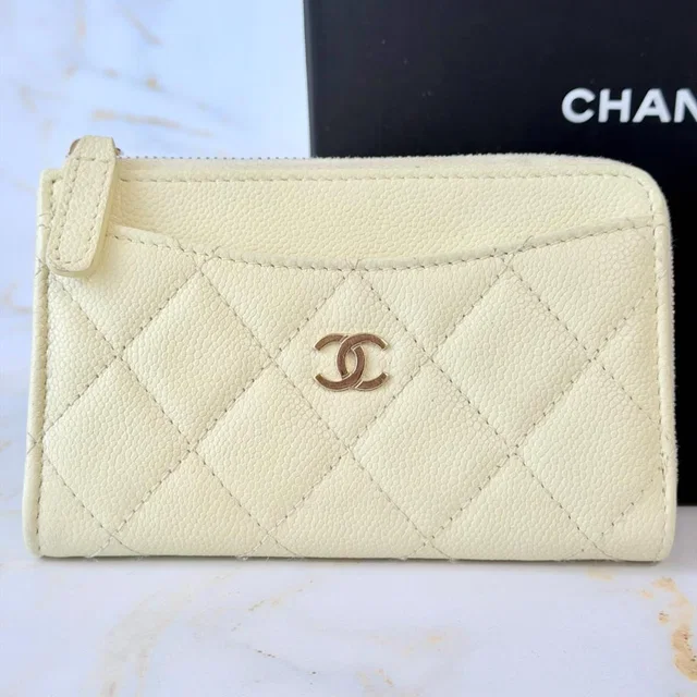 Chanel Quilted CC Logo Fragment Case Caviar Leather in Caviar leather from The Reluxe