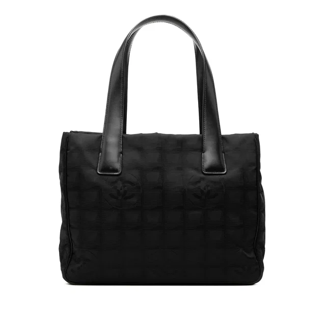 Black Chanel New Travel Line Nylon Tote in Black Nylon from Designer Revival