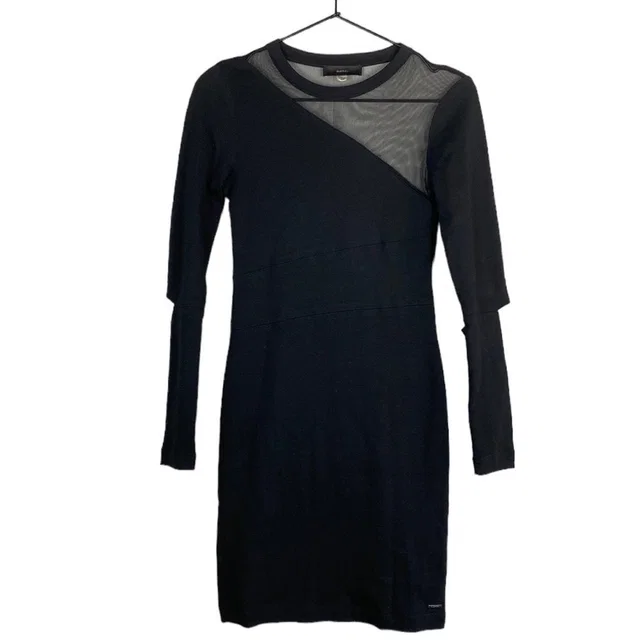 Diesel Cut Out Elbow Sheer Panel Dress in black from Poshmark