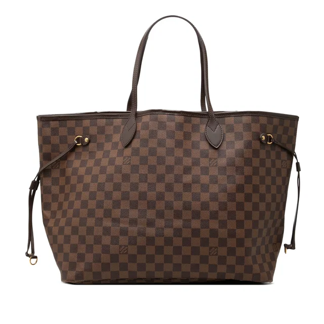 Brown Louis Vuitton Damier Ebene Neverfull GM Tote Bag in Brown Canvas from Designer Revival