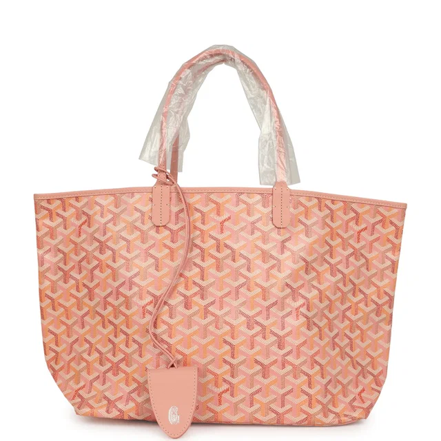 Goyard Goyardine Powder Pink Saint Louis PM Tote Palladium Hardware in Pink Calfskin from Madison Avenue Couture