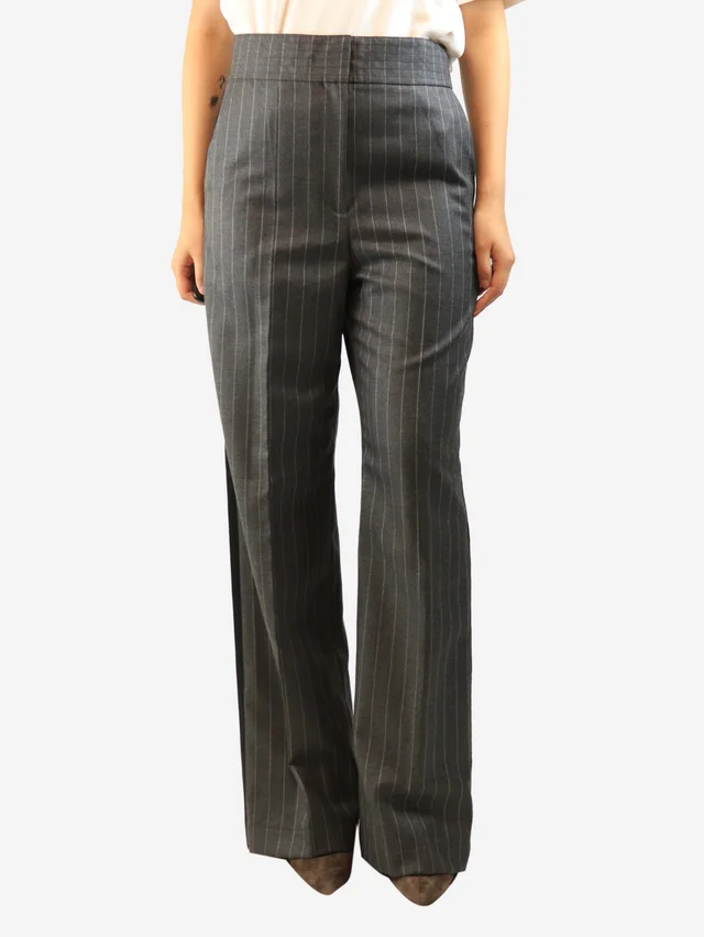 Loewe Grey pinstripe wool trousers - size UK 10 in Grey Wool from Sign of the Times