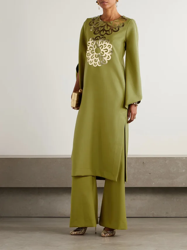 THEMIS Z Sirin crepe flared pants in Green, photo 2 of 2 from NET-A-PORTER (Canada)
