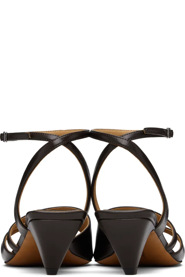 Stella McCartney Brown Stella Spur Kitten Heeled Sandals, photo 2 of 5 from SSENSE
