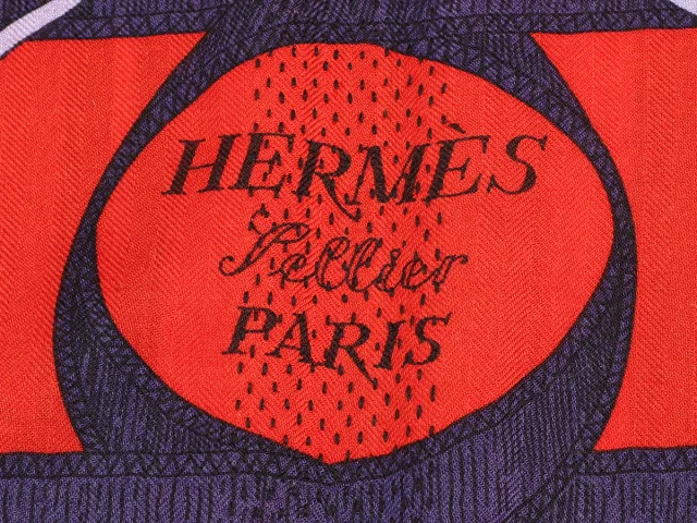 Hermès Exceptional Kantha Double Sens Eperon D’Or and Quadrige Silk Shawl 140cm in Silk from Ann's Fabulous Finds, photo 8 of 10