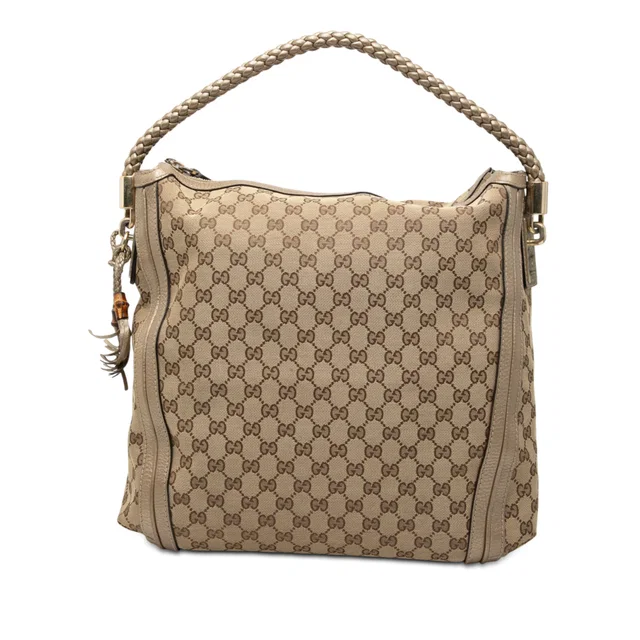 Tan Gucci Large GG Canvas Bella Shoulder Bag in Brown Canvas from Designer Revival