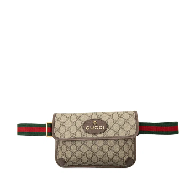 Gucci GG Supreme Web Neo Vintage Belt Bag in Beige Coated canvas from Designer Revival
