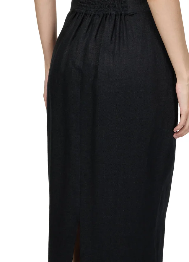POSSE Matilda column skirt in Black 100% linen, photo 5 of 6 from 24S (US)
