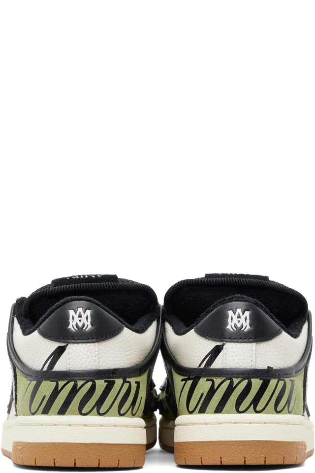 AMIRI White & Green XL Skel Top Low Sneakers, photo 2 of 5 from SSENSE