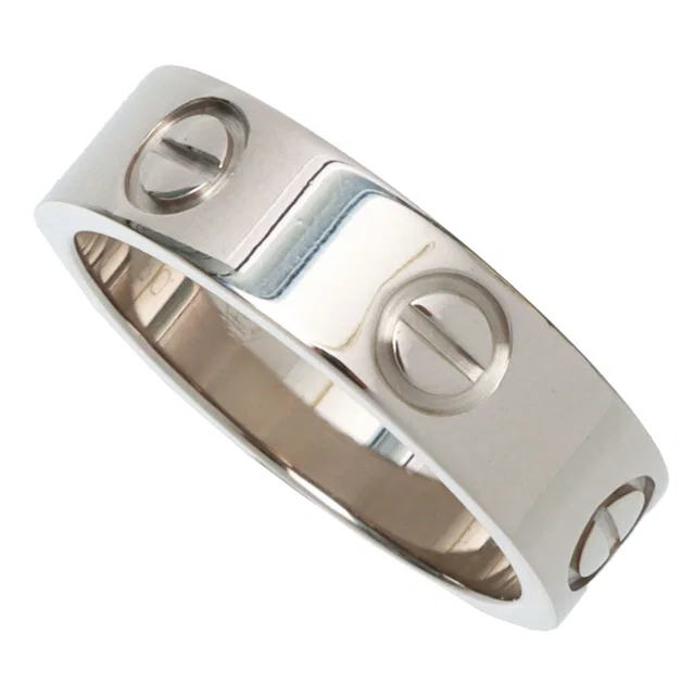 Cartier 18K Love Ring #52 Silver in Silver from VINTAGE QOO TOKYO