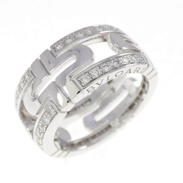 Bvlgari Parentesi Au750 White Gold Diamond Ring Size 8 in White from LuxUness