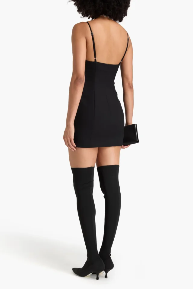 Area Crystal-Embellished Wool-Blend Crepe Mini Dress, photo 3 of 4 from THE OUTNET