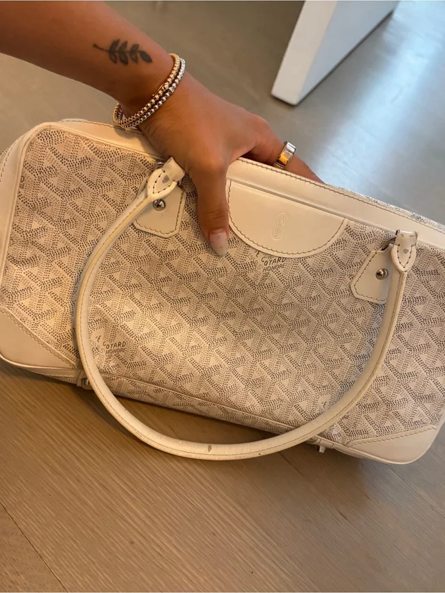 Goyard Vintage White Bowling Baguette Bag in white Canvas from Poshmark