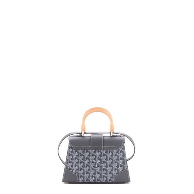 Goyard Structured Saigon Top Handle Bag Coated Canvas with Leather Mini in gray Coated canvas from Rebag, photo 3 of 7