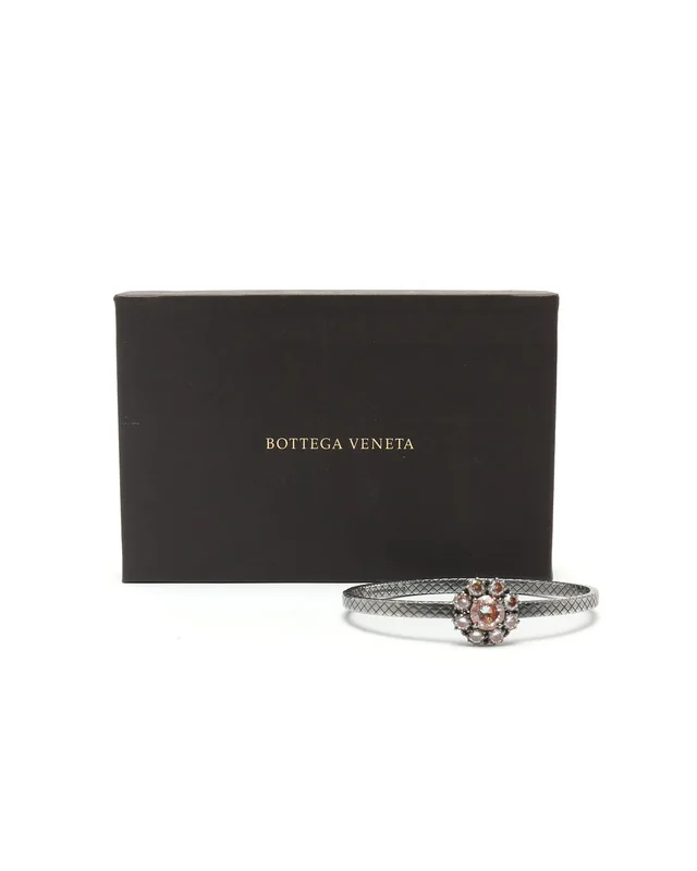 Bottega Veneta Rhinestone Silver Bracelet in Silver Woven leather from A Retro Tale, photo 3 of 3