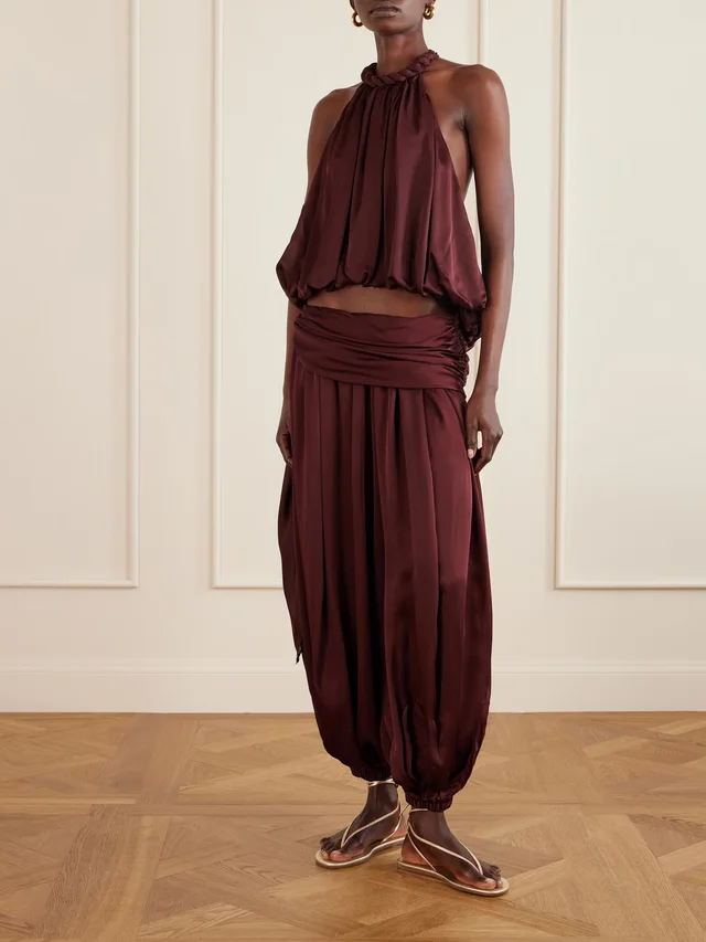 ZIMMERMANN Luna draped silk balloon pants in Red, photo 2 of 2 from NET-A-PORTER (Canada)