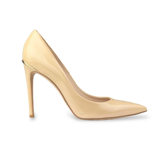 Louis Vuitton 2015 Patent Nude Eyeline Pumps in Nude Patent Leather from Designer Archives
